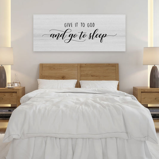 Give It To God Canvas, Christian Wall Art Bedroom, Trust In God Faith Print