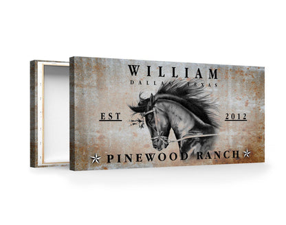 Custom Family Farm House Horse Ranch Decor Canvas Wall Art