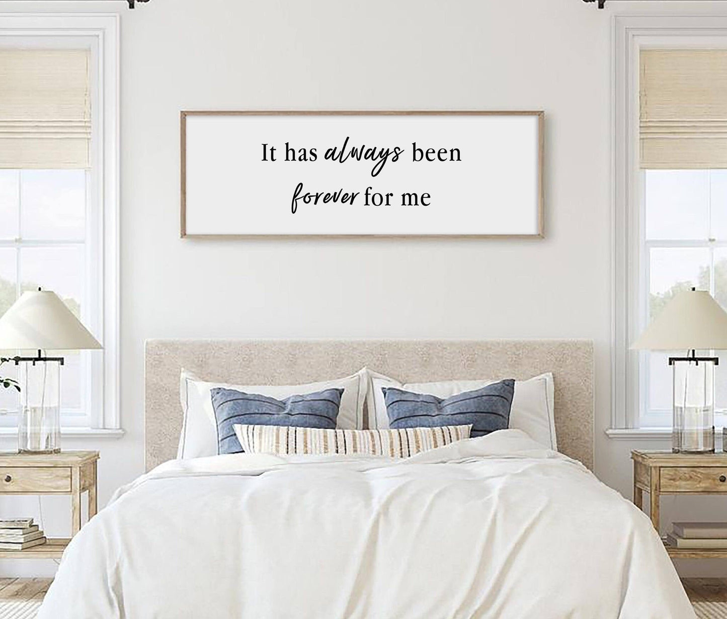 Custom Always And Forever Couple Canvas, Personalized Wedding Anniversary Wall Art, Love Quote Decor Print