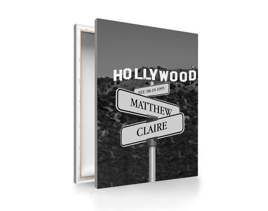 Street Sign Names Date, Couple Art Canvas Print