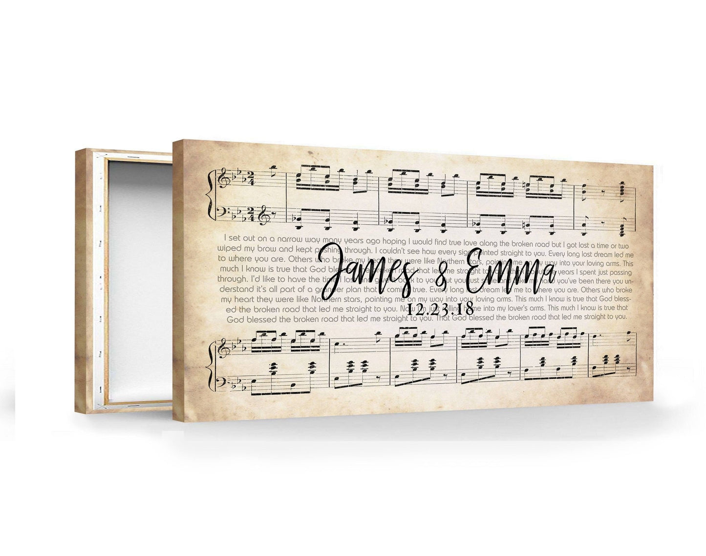 Wedding song art, Custom Song Lyrics, Personalized, Sheet Music Art, Canvas