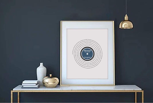 Song Lyrics Record, Couple Song Names Date, First Dance Song Print/Canvas Art
