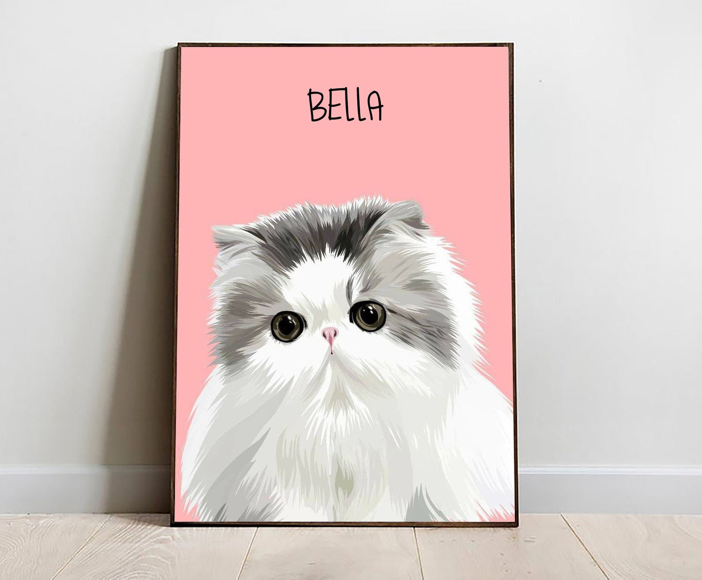 Cat Portrait, Cat Name Portrait, Animal Portrait Digital Painting, Animal Art Print or Canvas