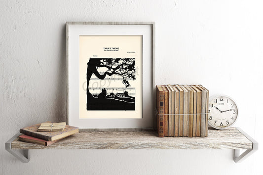 Gone with the Wind, Rhett and Scarlett, Tara Sheet Music Art Print