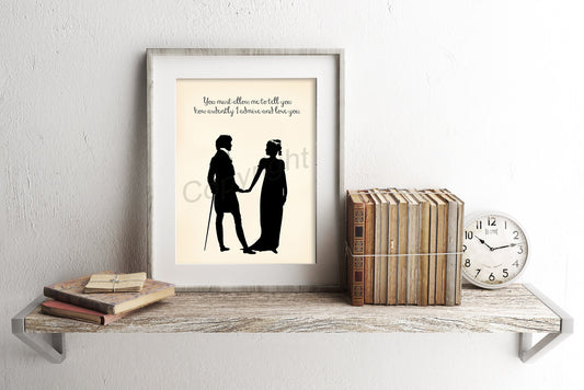 Pride and Prejudice Silhouette Art Print