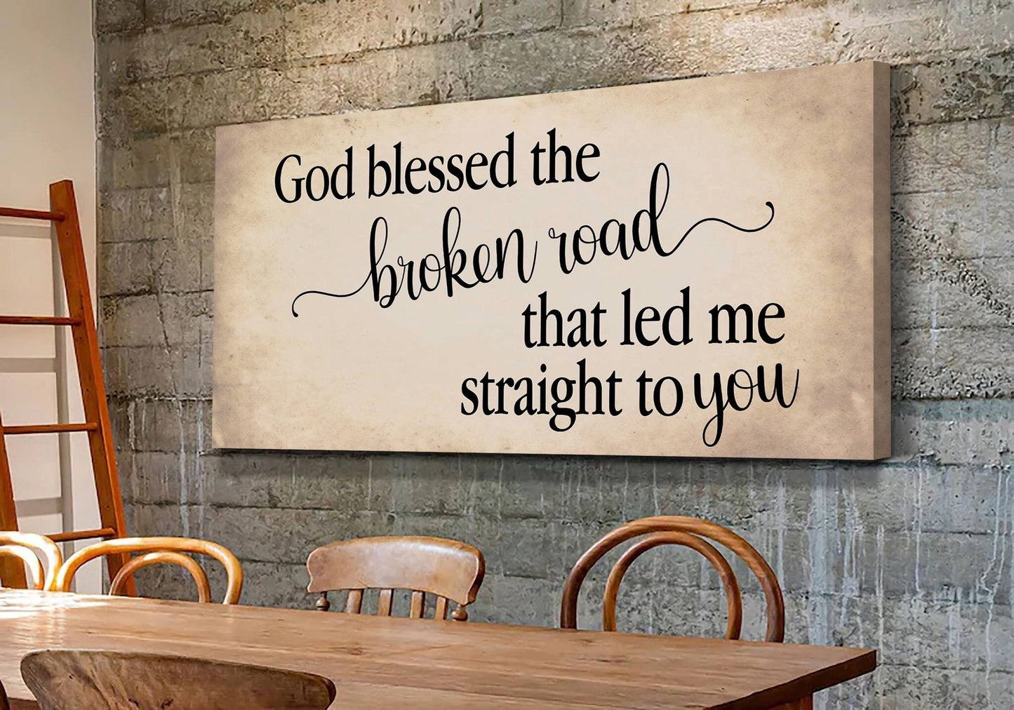 God Bless the Broken Road, Song Lyrics Art, Music Canvas