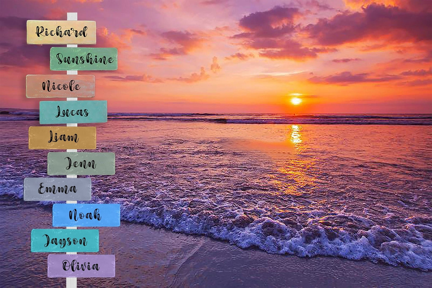 Family Custom Names Signs Canvas Wall Decor