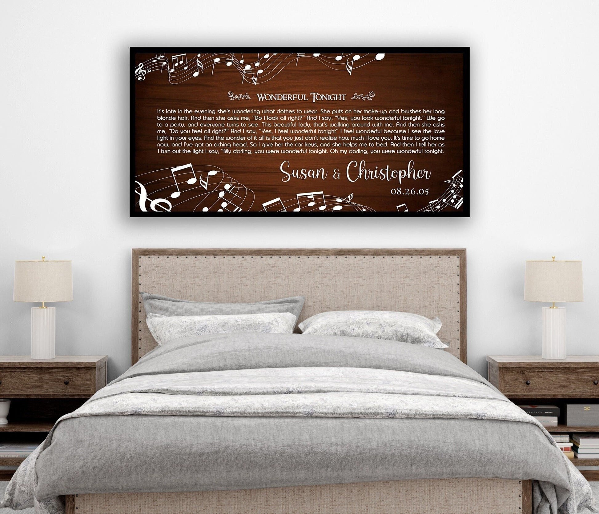 Personalized first dance song lyric music notes canvas