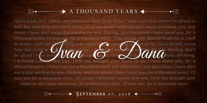 Custom Song Lyrics Wood Canvas, Personalized Couple Names And Date Wall Art, Wedding Anniversary Decor