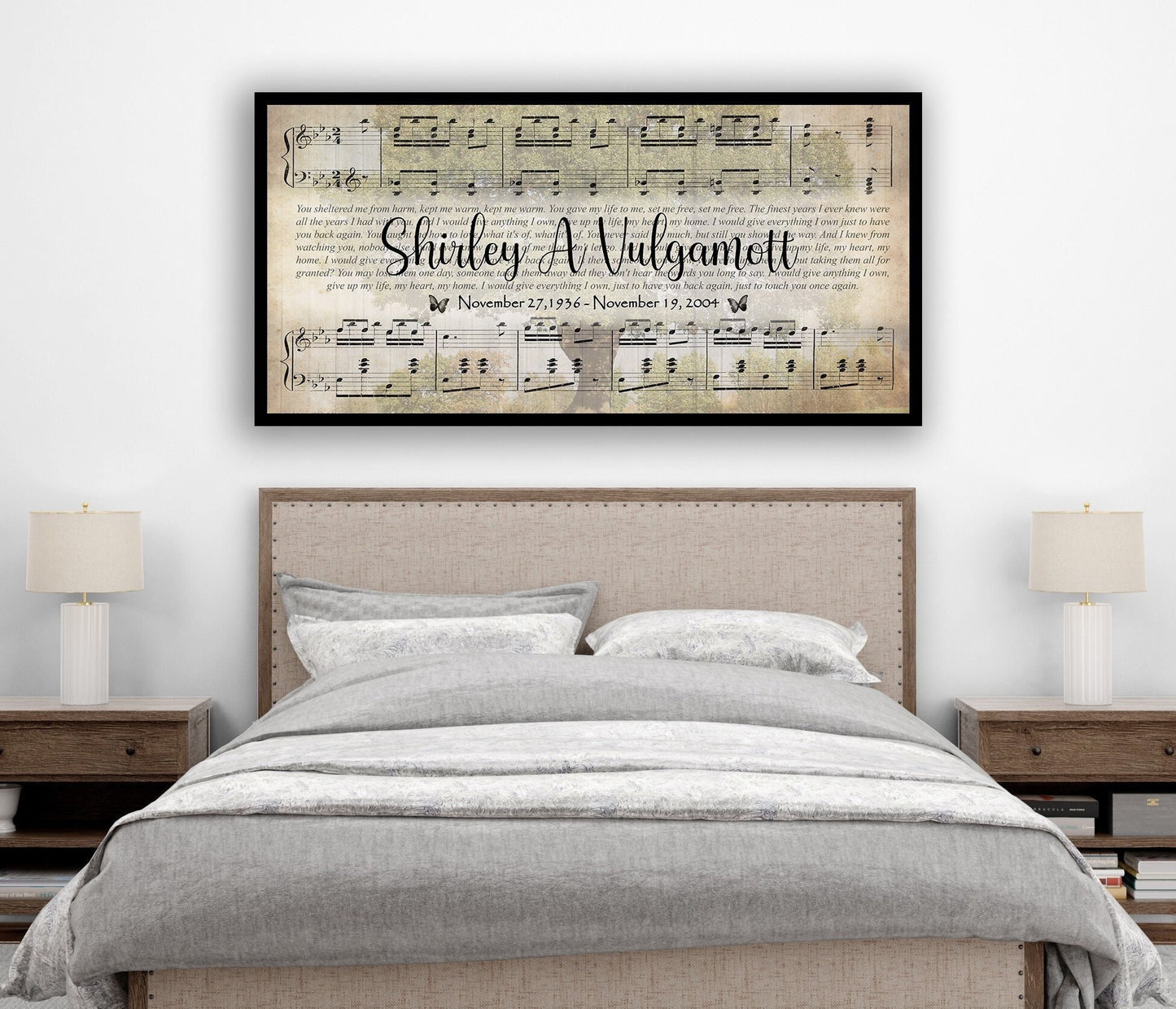 Custom Memorial Photo Canvas, Personalized In Loving Memory Sympathy Wall Art Keepsake