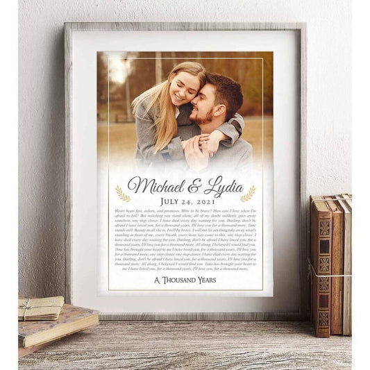 Personalized Wedding Picture Song Lyric Wall Art
