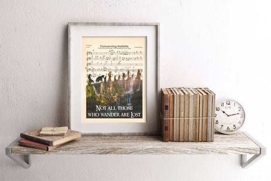 Lord of the Rings Not All Those Who Wander Are Lost Sheet Music Art Print