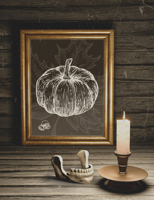 Halloween Pumpkin with Leaf Wall Decor