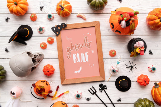 Halloween Ghouls Rule Boho Illustration Wall Decor