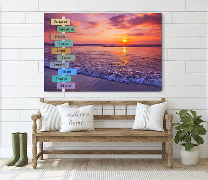 Family Custom Names Signs Canvas Wall Decor