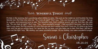 Custom Song Lyrics Music Notes Canvas, Personalized Couple Names And Date Wall Art, Wedding Anniversary Decor