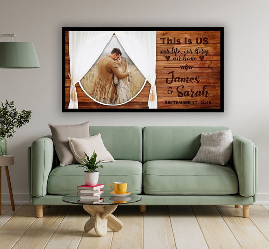 Wedding Couple Picture Anniversary Canvas Wall Decor