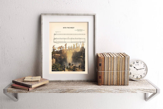 Lord of the Rings The Grey Havens Into the West Sheet Music Art Print