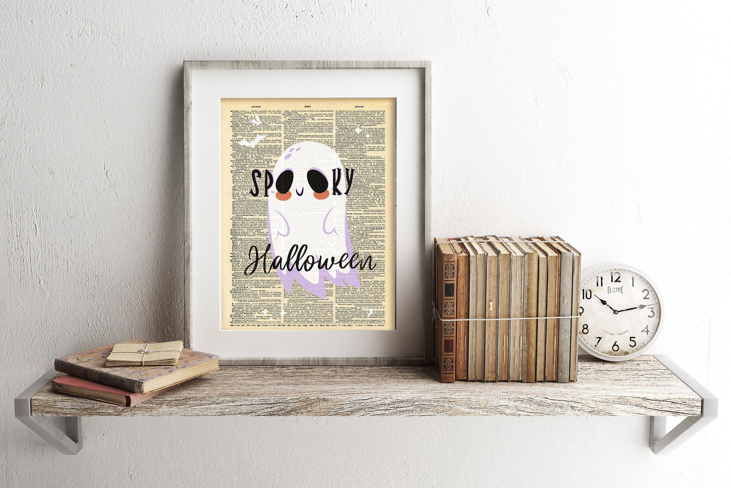 Ghost Spooky Halloween Dictionary Art Print