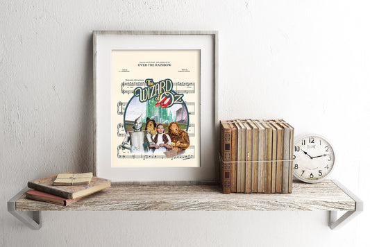 Wizard of Oz Over the Rainbow Emerald City Sheet Music Art Print