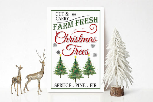 Farm Fresh Christmas Trees Canvas Wall Decor