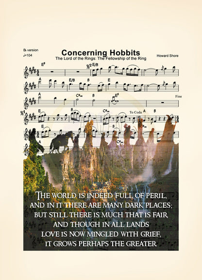 Lord of the Rings Love Quote Sheet Music Art Print