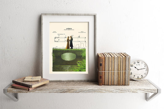 Lord of the Rings Arwen and Aragorn Quote Sheet Music Art Print