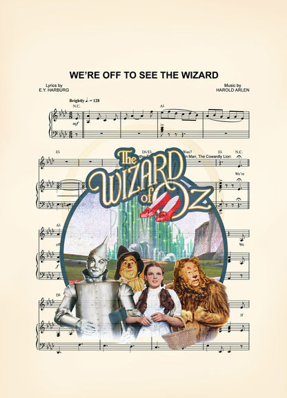 Wizard of Oz We’re Off To See the Wizard Sheet Music Art Print