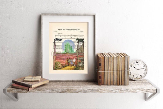 Wizard of Oz Emerald City Off To See The Wizard Sheet Music Art Print