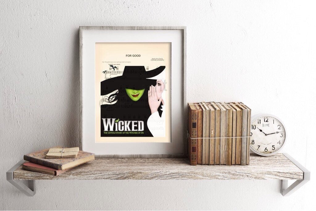 Wicked For Good Elphaba and Glinda Sheet Music Art Print