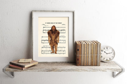 Wizard of Oz Cowardly Lion If I Were King of the Forest Sheet Music Art Print