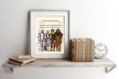 Wizard of Oz Watercolor Off To See The Wizard Sheet Music Art Print