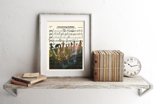 Lord of the Rings Concerning Hobbits Sheet Music Art Print