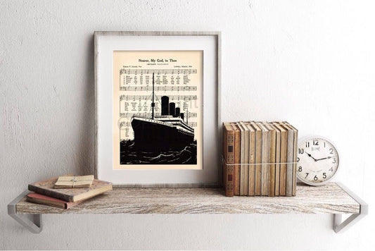 Titanic Nearer My God To Thee Sheet Music Art Print
