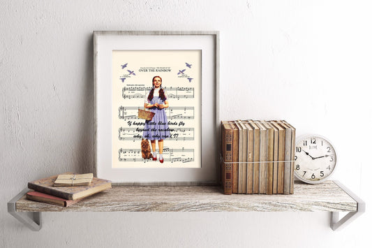 Wizard of Oz Dorothy and Toto Over the Rainbow Sheet Music Art Print