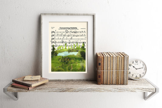 Lord of the Rings The Shire Concerning Hobbits Sheet Music Art Print