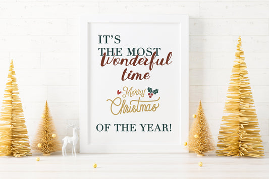 Christmas Most Wonderful Time of the Year Minimalist Art Print