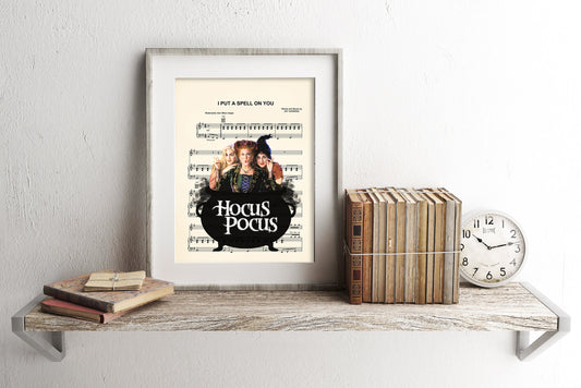 Hocus Pocus Halloween Sanderson Sisters Cauldron Disney Sheet Music Art Print
