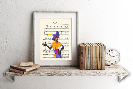 Hunchback Clopin Disney Sheet Music Art Print
