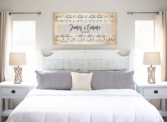 Valentine’s Day Custom - Personalized Wedding Canvas - Wedding Music Song - Lyrics Canvas Art - CHOOSE ANY SONG