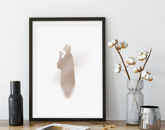 Jesus Praying Watercolor Effect Minimalist Art Print