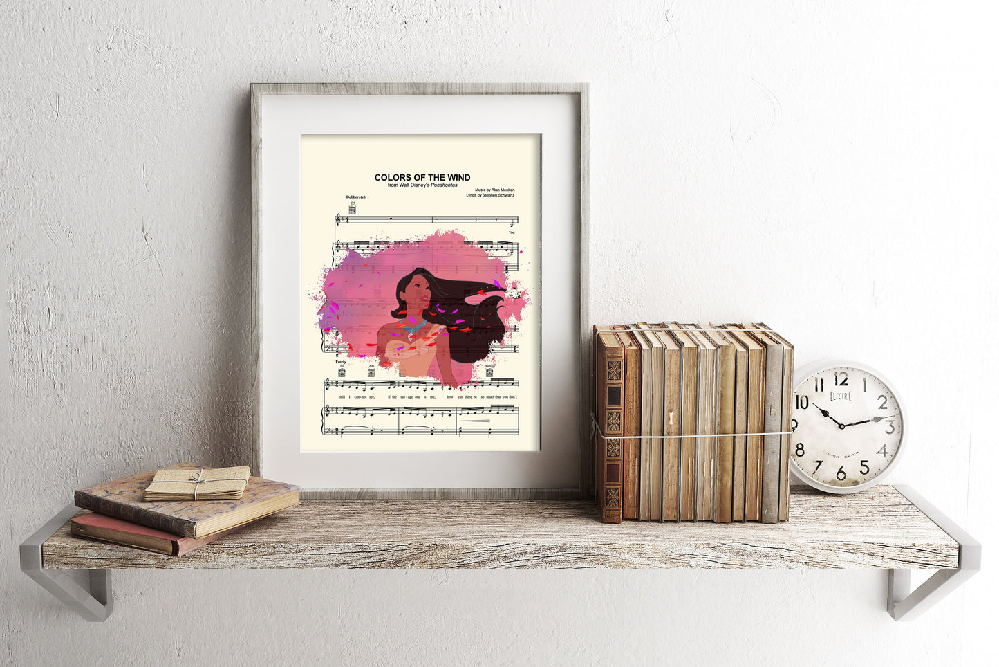 Pocahontas Colors of the Wind Splatter Sheet Music Art Print