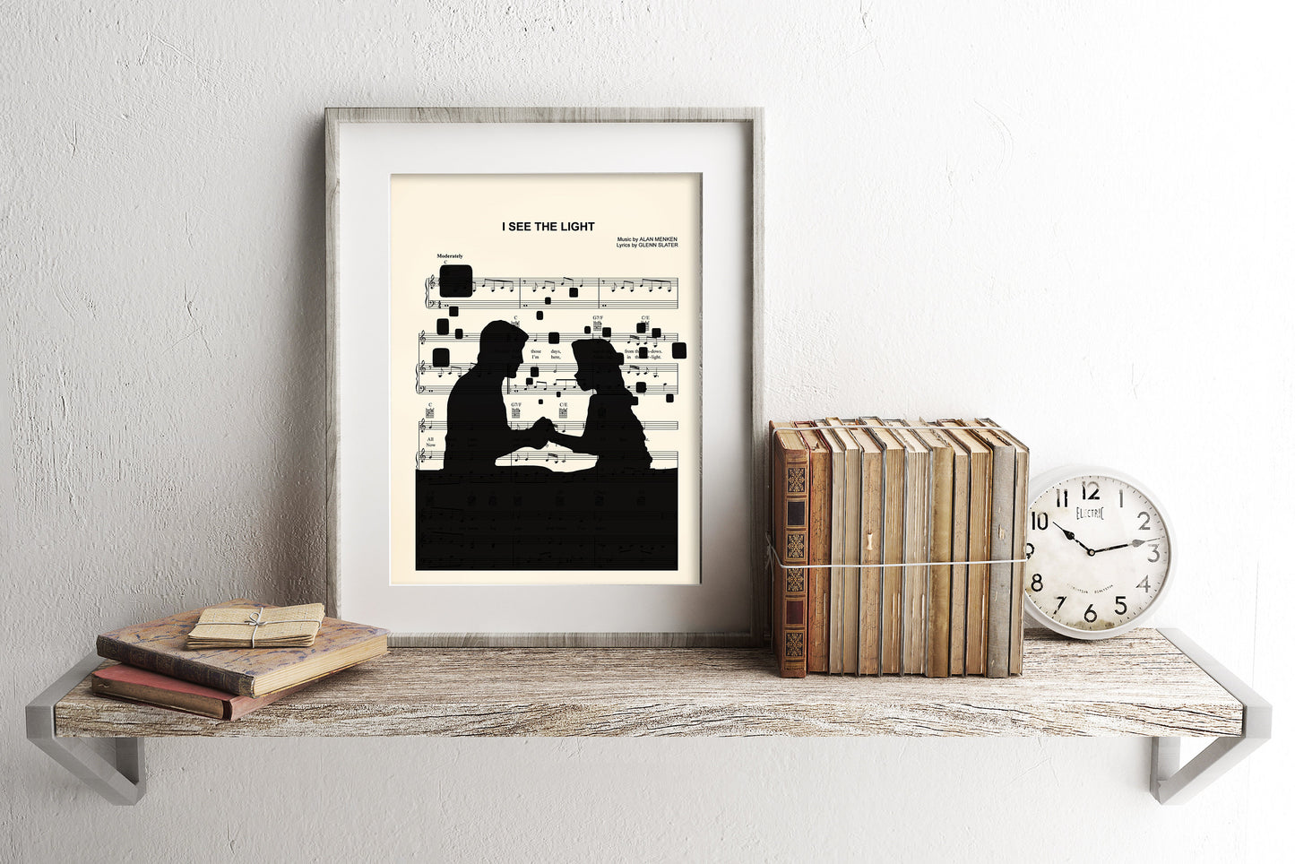 Tangled Lanterns Silhouette I See The Light Sheet Music Art Print