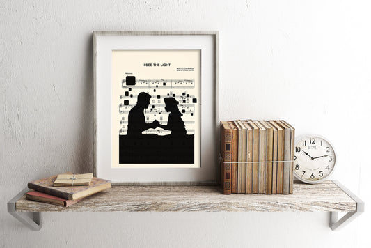 Tangled Lanterns Silhouette I See The Light Sheet Music Art Print