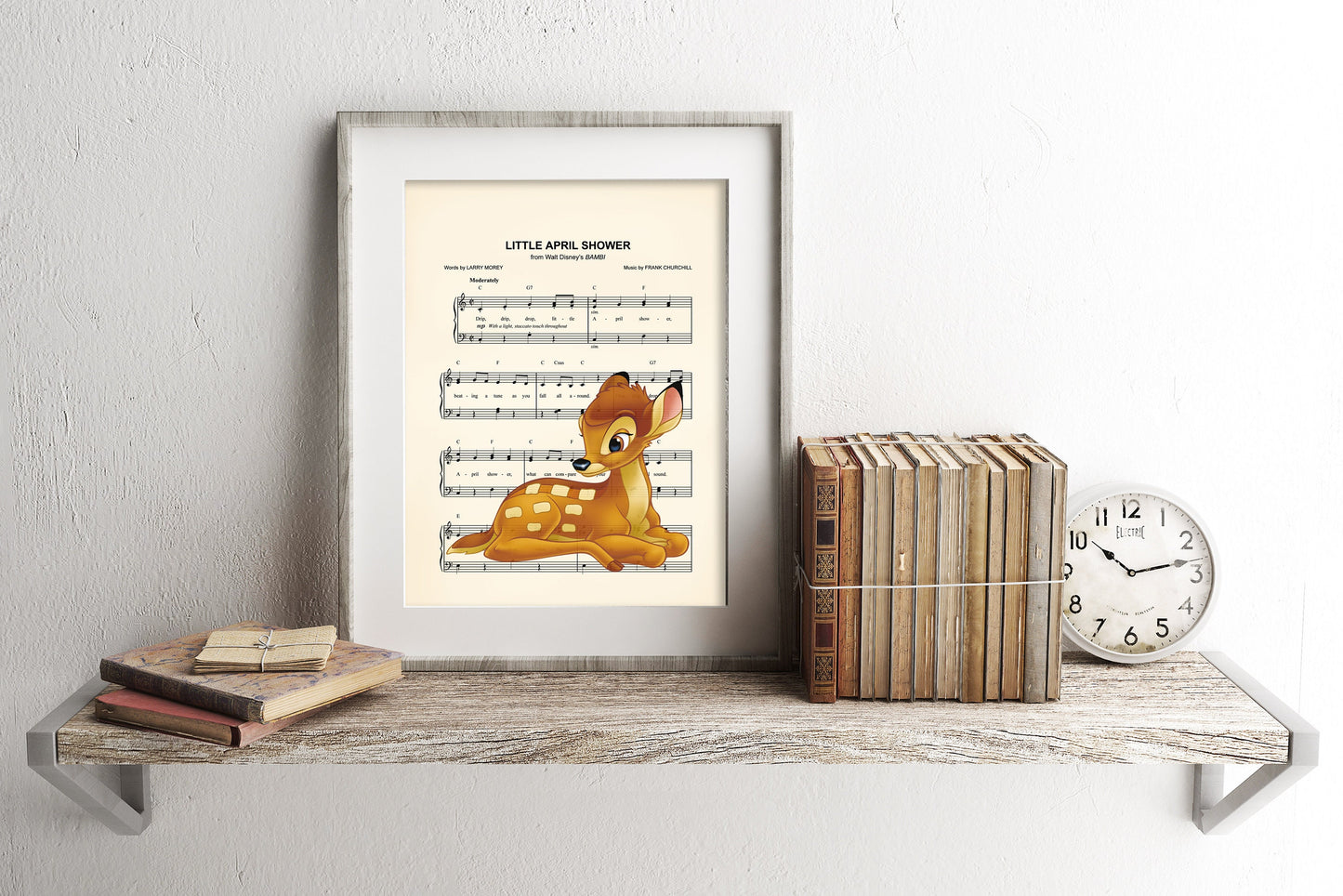 Bambi Disney Little April Shower Sheet Music Art Print