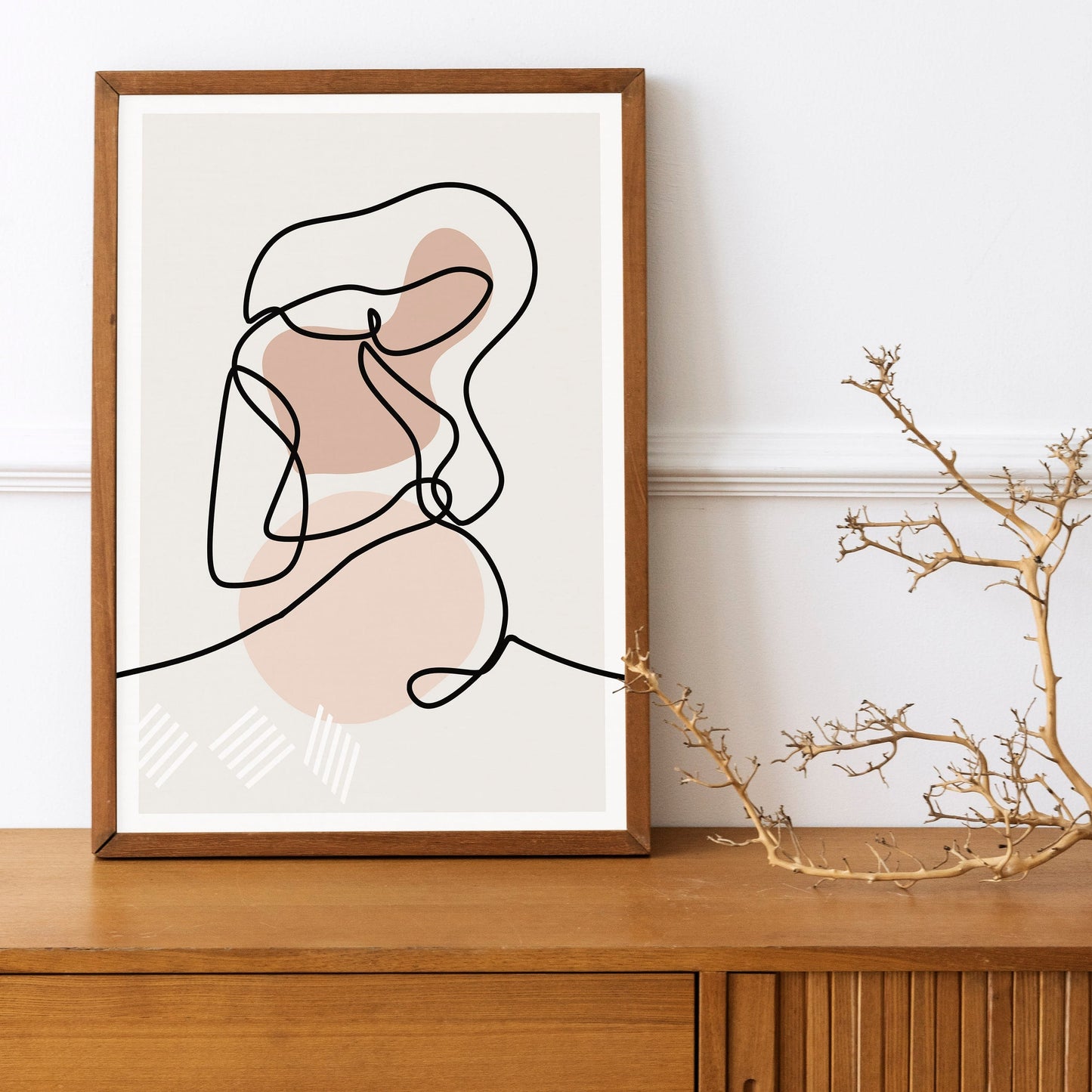 Love Story, Couple Pregnancy, Baby Boho Line Art 3 Print Set