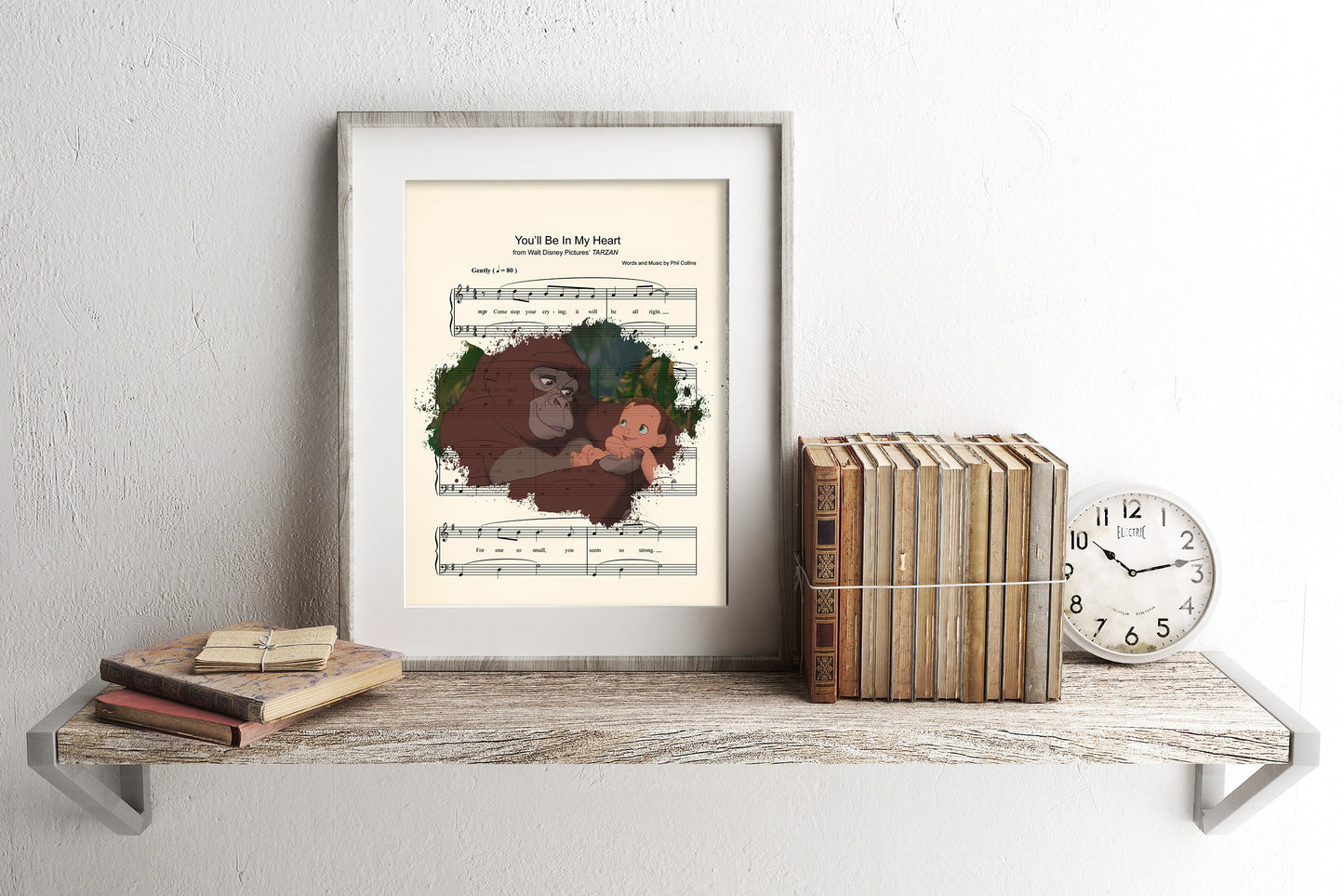 Tarzan and Kala You’ll Be in My Heart Splatter Sheet Music Art Print