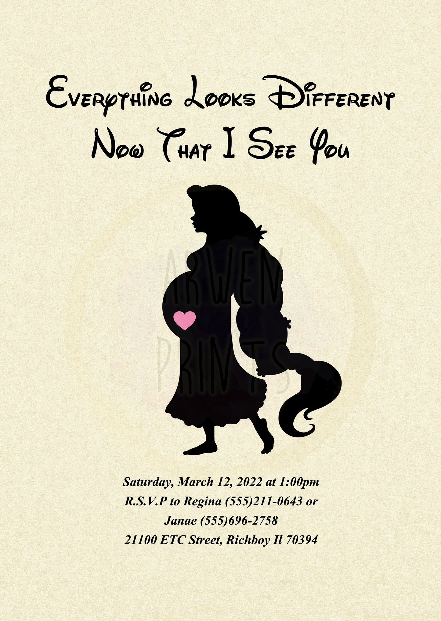 Tangled Rapunzel Baby Shower Customizable Invitation [Digital File]