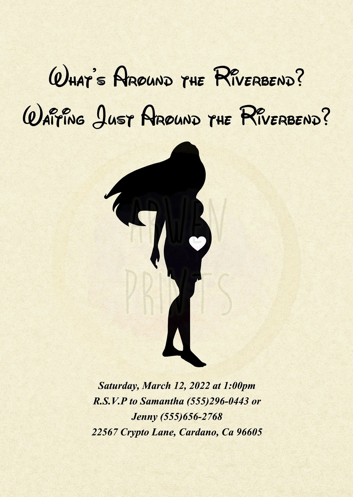 Pocahontas Disney Baby Shower Invitation [Digital File] — Disney Wall Art Gift