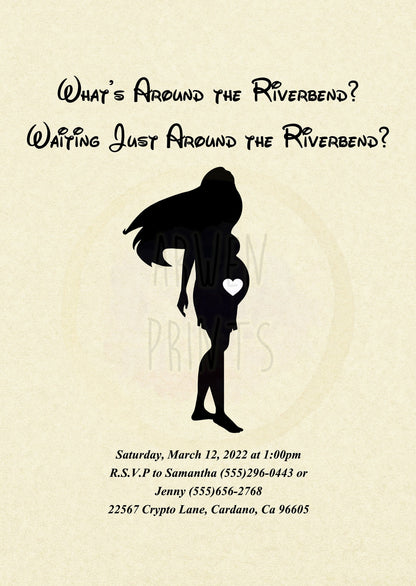 Pocahontas Disney Baby Shower Invitation [Digital File] — Disney Wall Art Gift